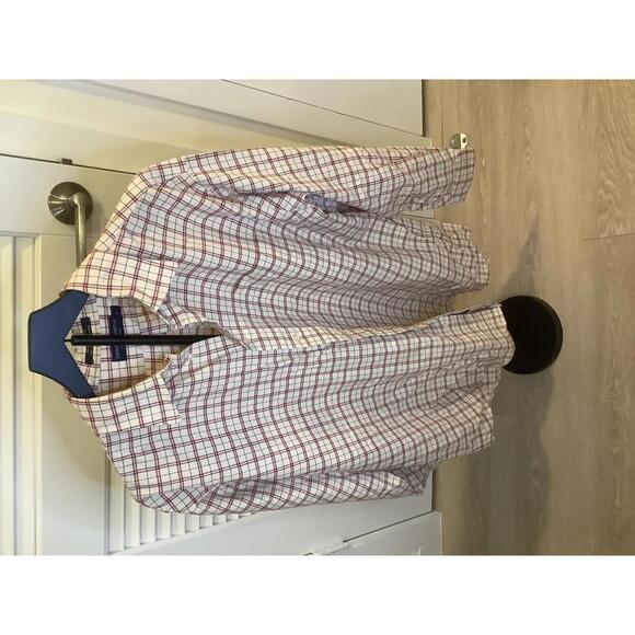 Daniel Cremieux Other - Daniel Cremieux Tan Red Plaid Cotton Long Sleeve Button Up Dress Shirt Large